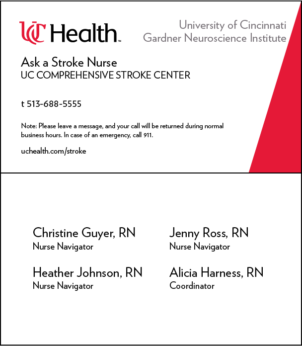 UC Health Ask a Stroke Nurse card